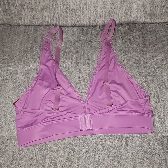 Joyspun Women's Unlined Soft Brushed Plunge Bralette, Size Large - Picture 9 of 12